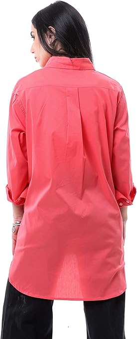 Ravin Women's Cropped Leather Button-Down Western Shirt - Pink, Size XL