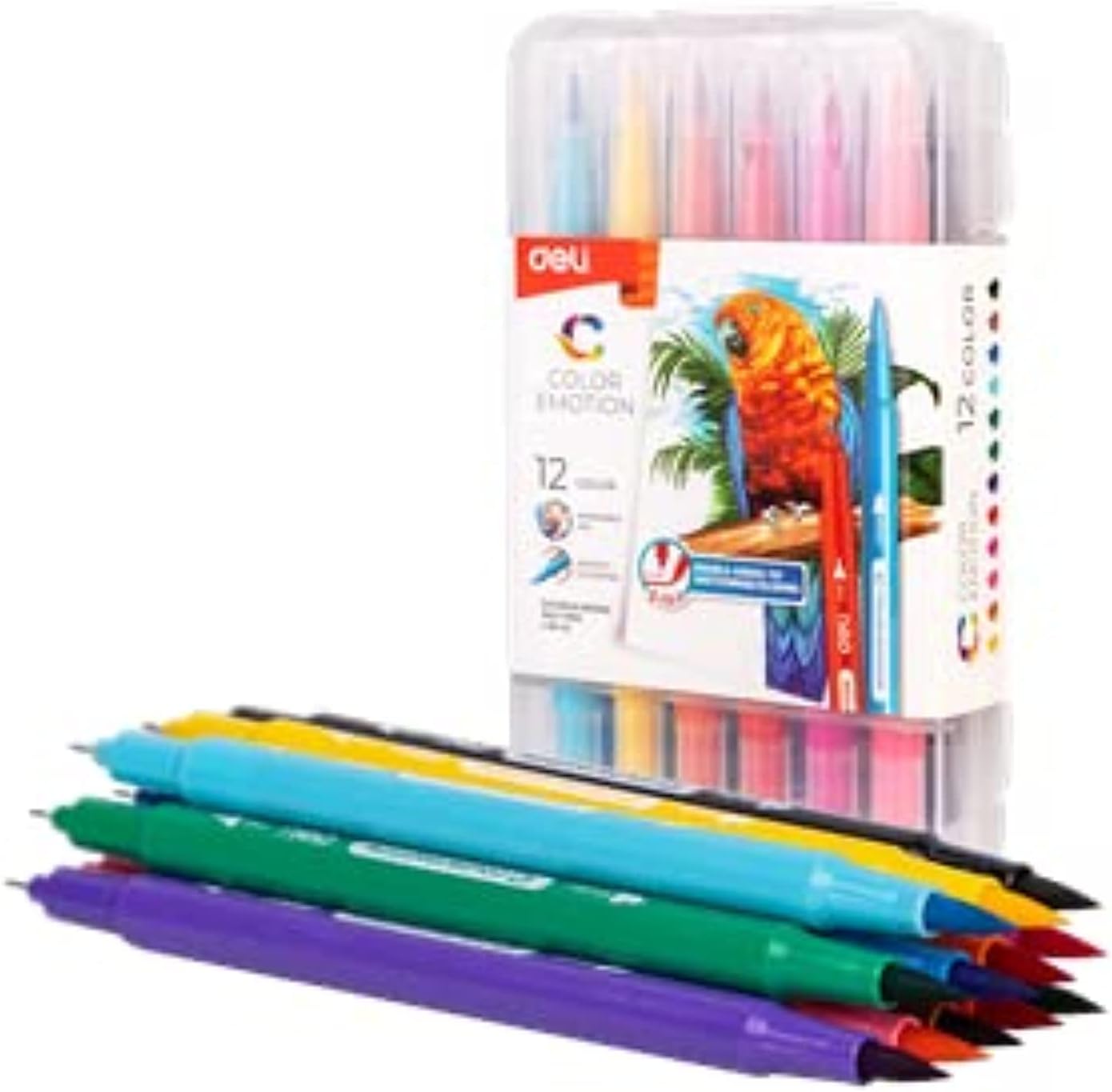 Deli - Double Tip Colored Pencils (Pack of 12) for School and Office, Suitable for Children and Teenagers