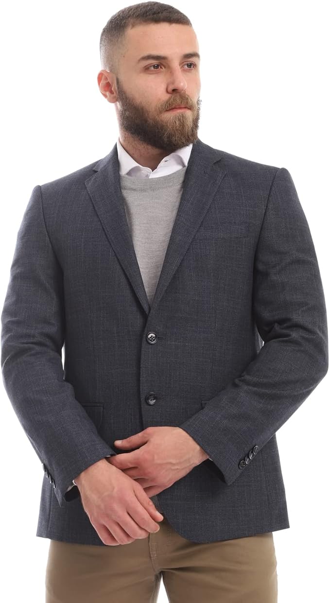 ESLA Men’s Classic Regular Fit Buttoned Blazer