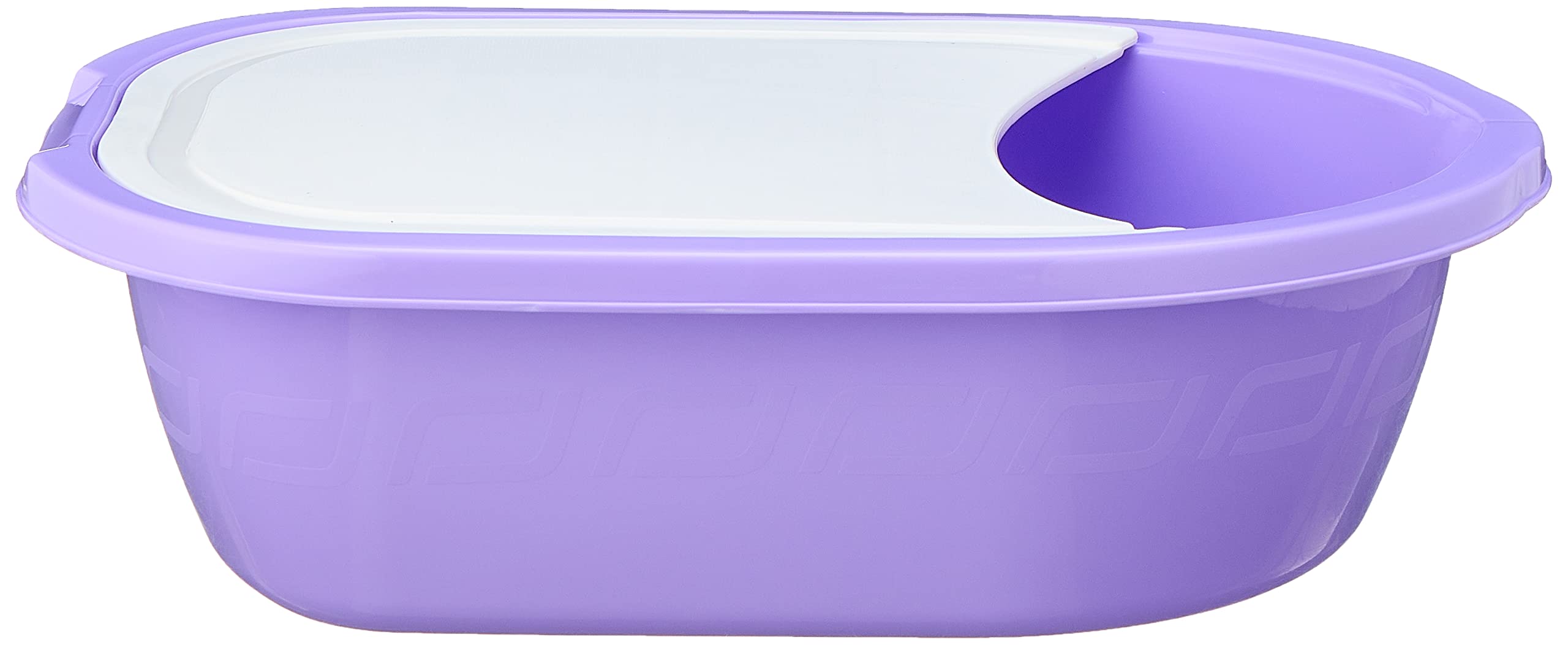 Chopping Board with Plastic Bowl for Cutting Vegetables (34.5 x 25.5 x 11 cm) - White & Mauve