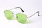 Vegas V2021 Square Sunglasses with a Sleek Modern Design and Metal Frame - Unisex, Pale Green