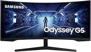 SAMSUNG 34" Odyssey G5 Ultra-Wide Gaming Monitor with 1000R Curved Screen, 165Hz, 1ms, FreeSync Premium, WQHD, LC34G55TWWNXZA, 2020, Black