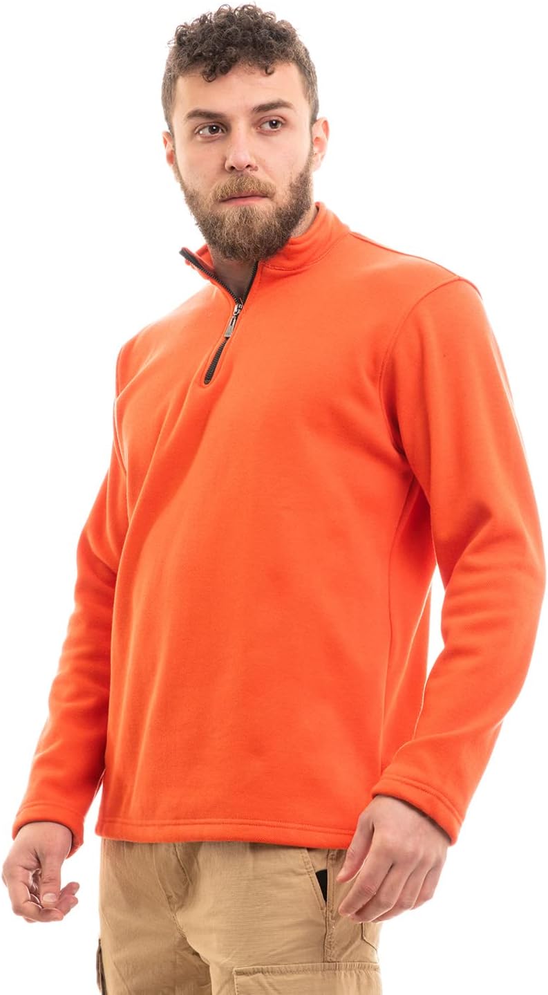 Andora Men's Upper Zipper Full Sleeves Plain Sweatshirt - Orange