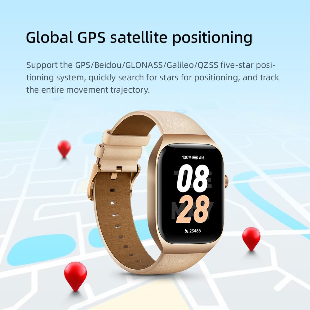 Mibro Smart Watch T2 (Light Gold) - 1.75" AMOLED Display, Bluetooth Calling, 10-Day Battery Life, 2ATM Waterproof, GPS Positioning, 105 Sports Modes, Heart Rate & Sleep Monitoring