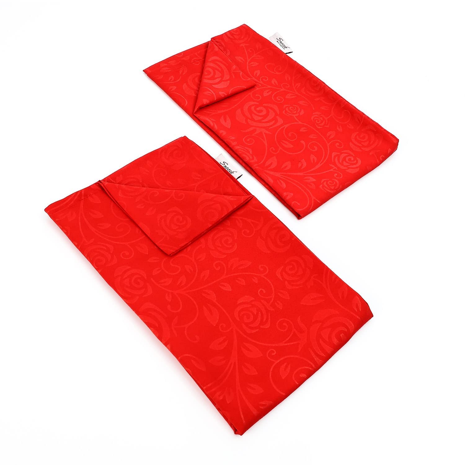 Snooze Fitted Jacquard Microfiber Bed Sheet - Chili Red (Flowery Design) 100x200 cm + Free Pillowcase