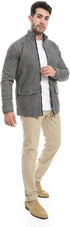 Andora Men's Zipper Through Neck Linen Jacket