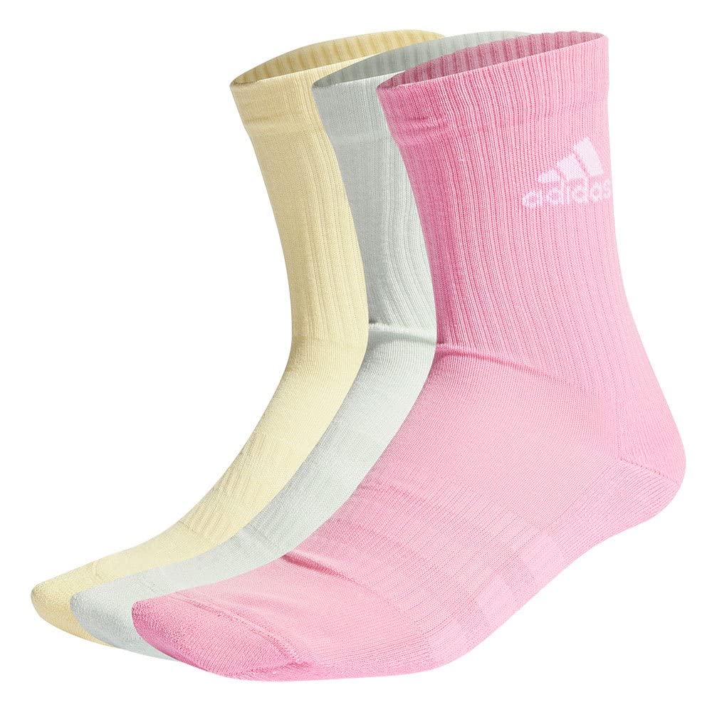 Adidas CUSH CRW 3PP HI1647 Training Crew Socks for Unisex - LINGRN/BLIPNK/ALMYEL