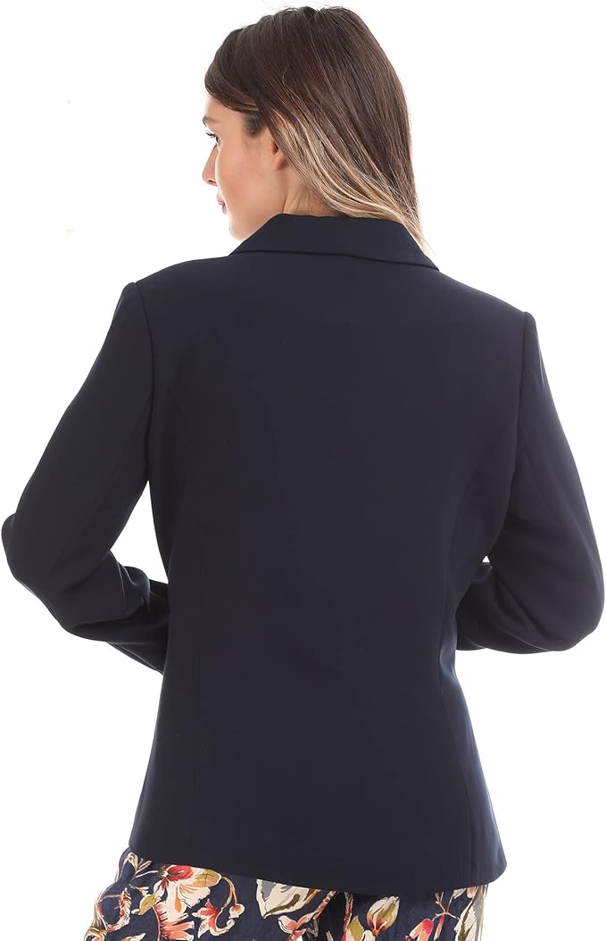 esla_Solid Long Sleeves Buttoned Blazer