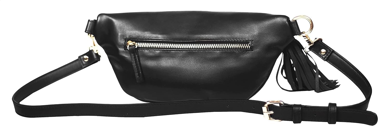 Alfa Leather Co. Front-Pocket Tassel Zipper Waist Bag for Women