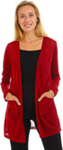 JAMILA Women's Short Cardigan with Front Pockets