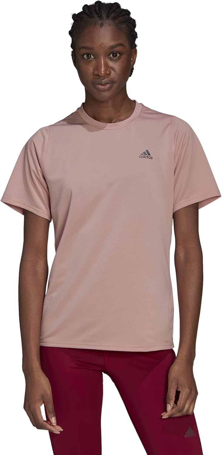 تيشيرت رياضي نسائي Adidas RI 3B HB9356 للركض بلون وندر موف (أكمام قصيرة)