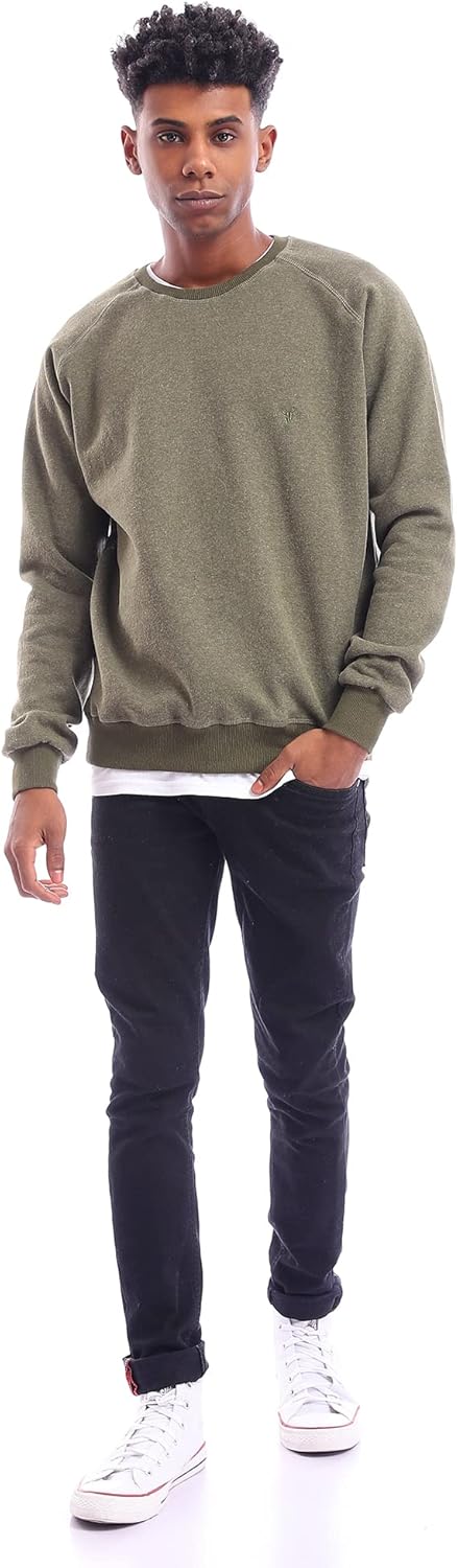 Ravin Men's 96034 Slip-On Heather Olive Long Sleeve Sweatshirt