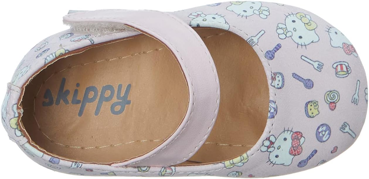 Skippy Kitty Print Velcro Closure Mary Jane Shoes for Girls