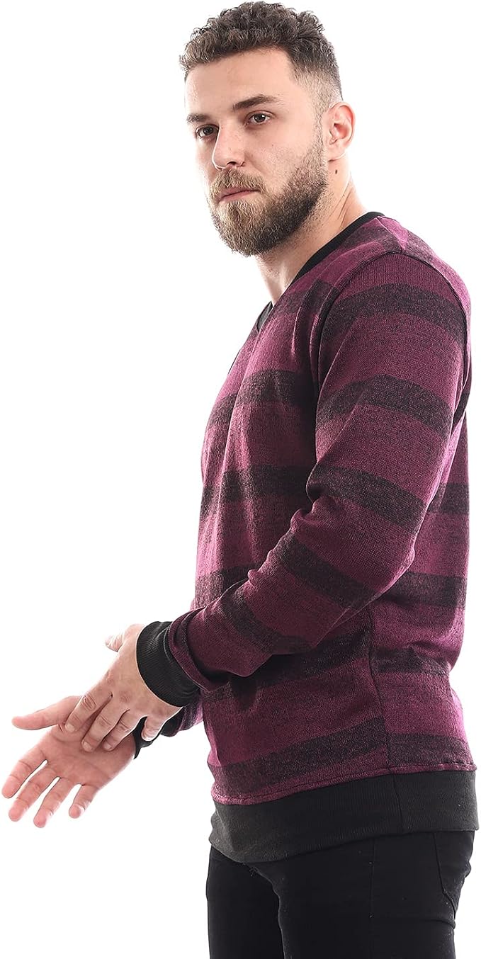 Offcliff Men's Striped V-Neck Pullover