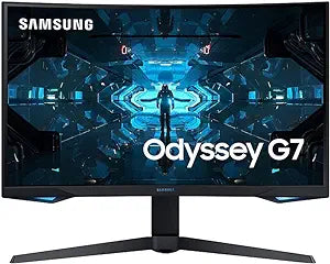 SAMSUNG 32” Odyssey G7 Series WQHD (2560x1440) Curved Gaming Monitor, 240Hz, 1ms, HDMI, G-Sync, FreeSync Premium Pro, LC32G75TQSNXZA