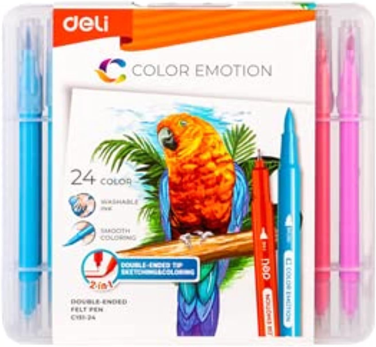 Deli - Double Tip Colored Pencils (Pack of 12) for School and Office, Suitable for Children and Teenagers