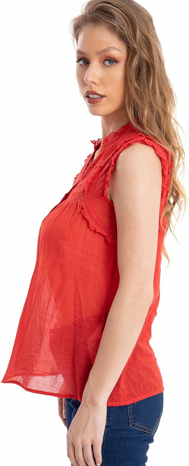 Dalydress Dare Women's Plain Sleeveless V-Neck Blouse - Size L