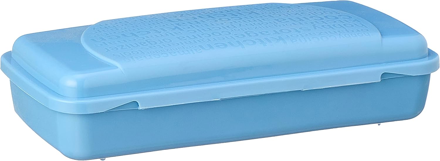 Plastic Rectangular Lunch Box (500ml) - Blue