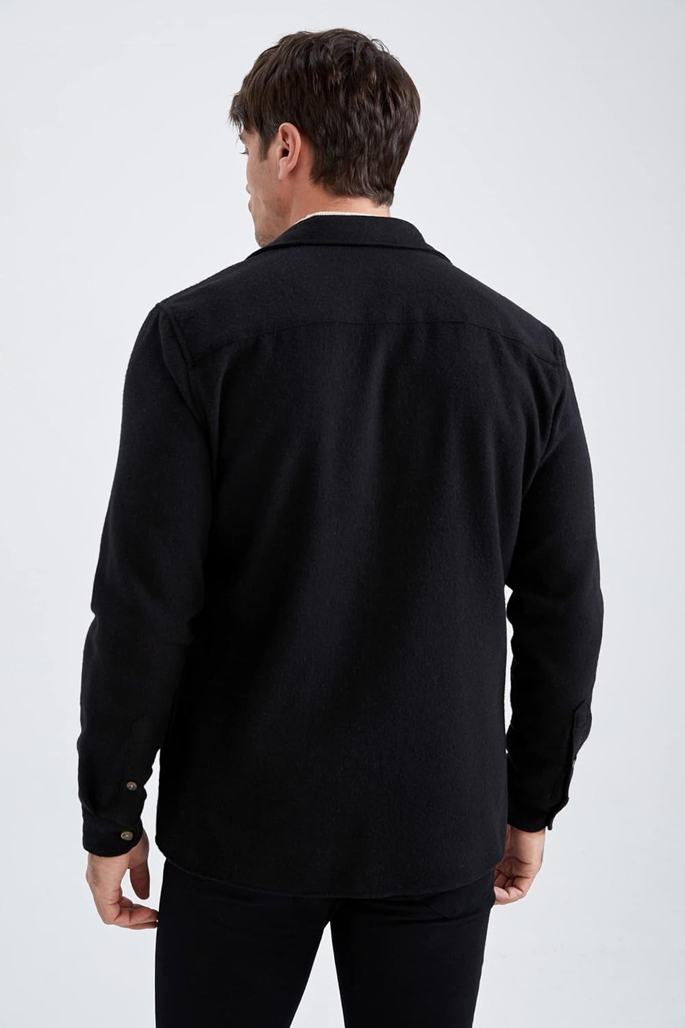 DeFacto Men's Modern Fit Long Sleeve Winter Shirt