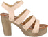 Club Aldo Women’s Leather Strappy Slingback Chunky-Heel Sandals