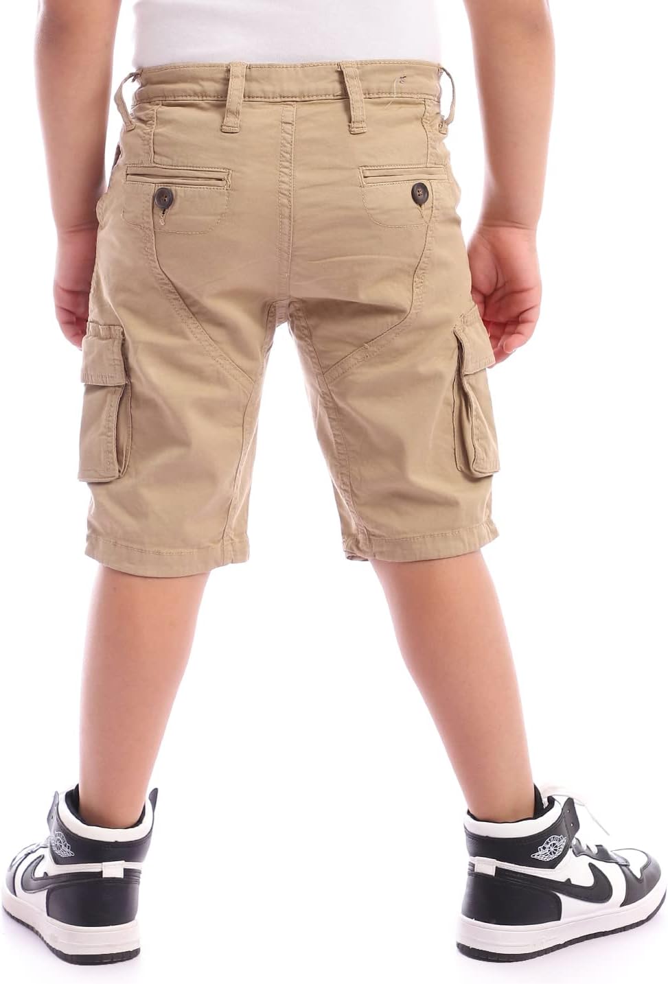 Andora Boys' Casual Khaki Gabardine Shorts with Side Pockets