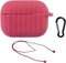 Silicone Protective Case with Carabiner and Earphone Holder for AirPods Pro - Red