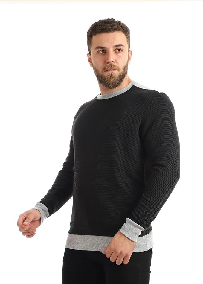 C Men Crew Neck Long Sleeve Sweatshirt