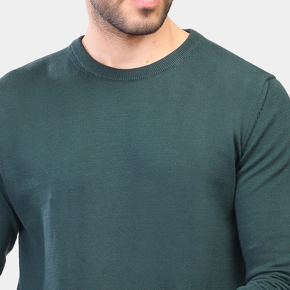 COUP Men's Solid Sweater with Crew Neck and Long Sleeves