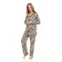 Kady Women's Zebra Print Long Sleeves Pajama Set with Front Pockets