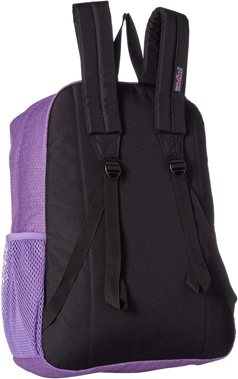 Jansport Prism Pink Zip Pockets Logo School Backpack for Girls with Adjustable Shoulder Straps - Lilac