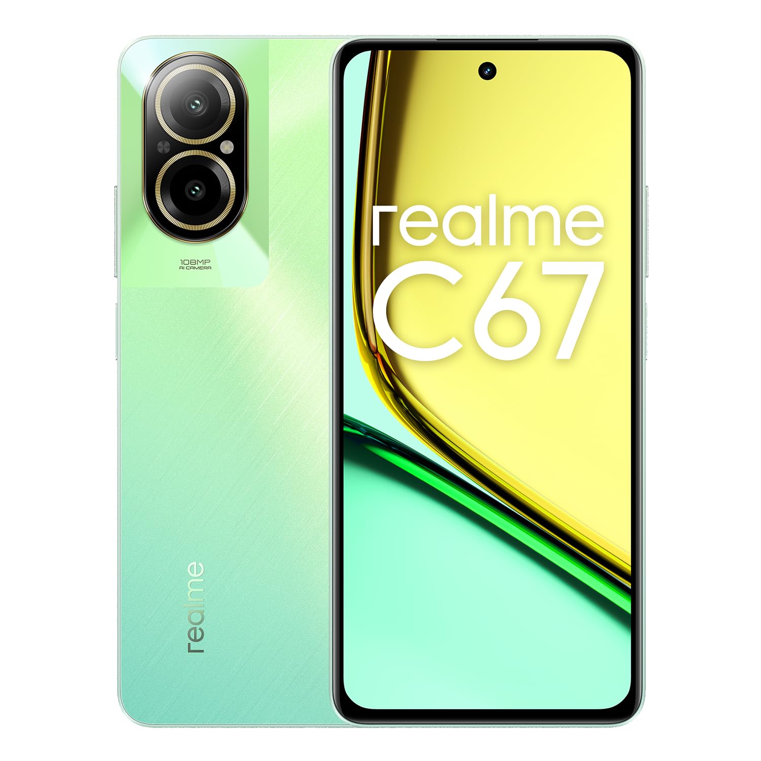 هاتف Realme C67 بشريحتي SIM - ذاكرة داخلية 256GB وذاكرة عشوائية 8GB (دعم GSM فقط | بدون CDMA) - مفتوح على جميع الشبكات 4G/LTE (النسخة الدولية) - لون Sunny Oasis