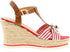 Sprox Striped Criss Cross Strap Buckle Wedges for Women