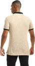 Ravin Men's Short Sleeve Casual Buttoned Polo Shirt - L. Beige, Size L