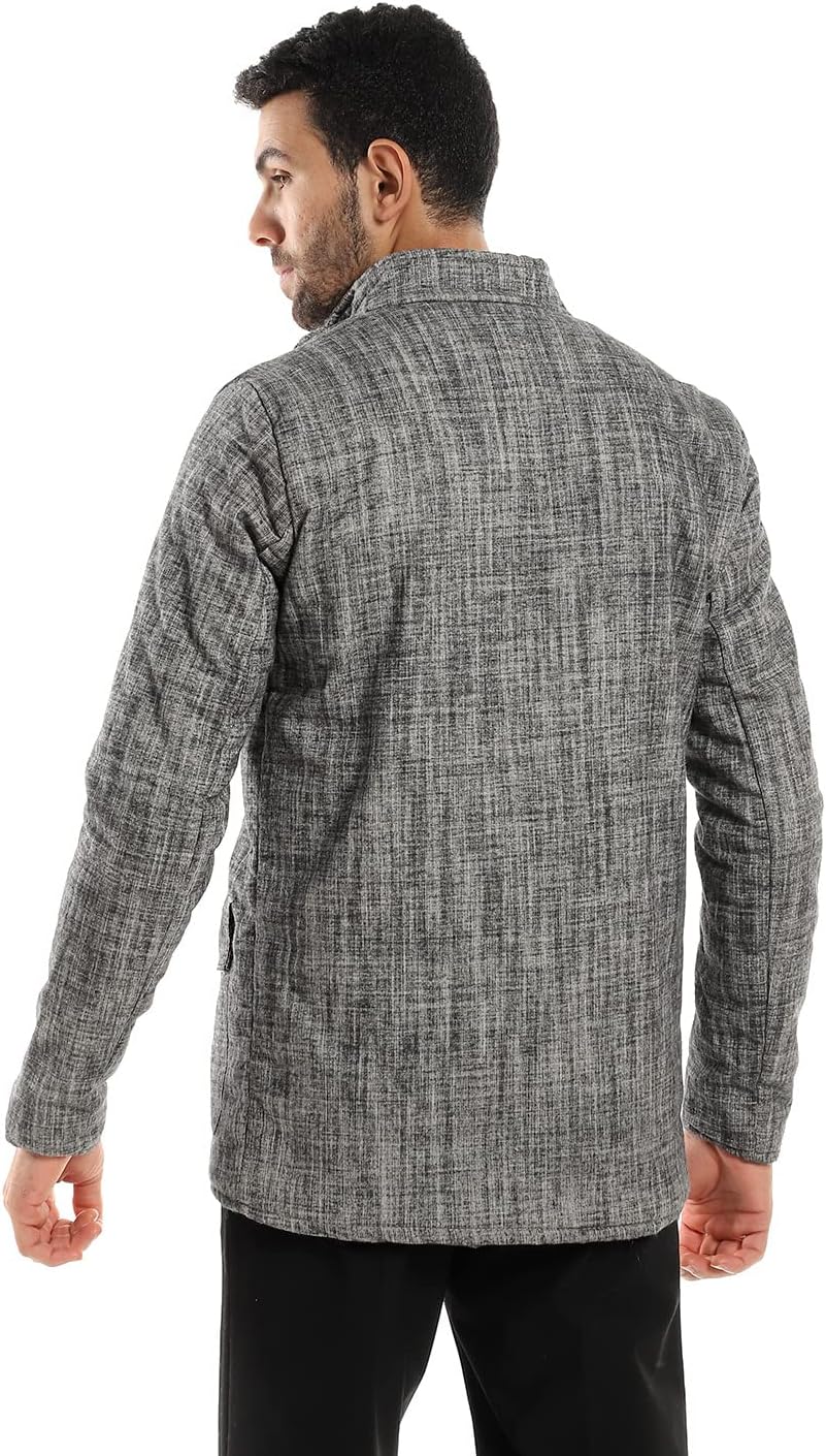 Andora Men's Zipper Through Neck Linen Jacket