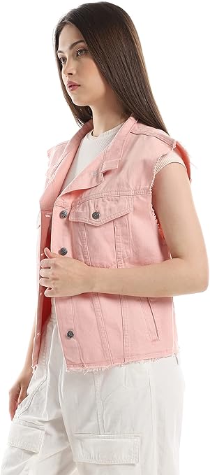 Ravin Women’s Printed Cap Sleeve Denim Vest