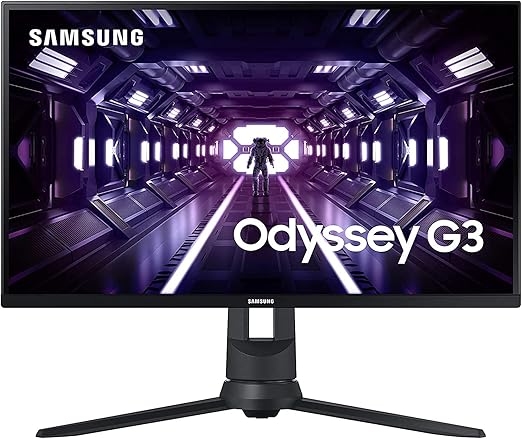 Samsung Odyssey G3 Series 24-Inch FHD 1080p Gaming Monitor, 144Hz, 1ms, 3-Sided Border-Less, VESA Compatible, Height Adjustable Stand, FreeSync Premium (LF24G35TFWNXZA)