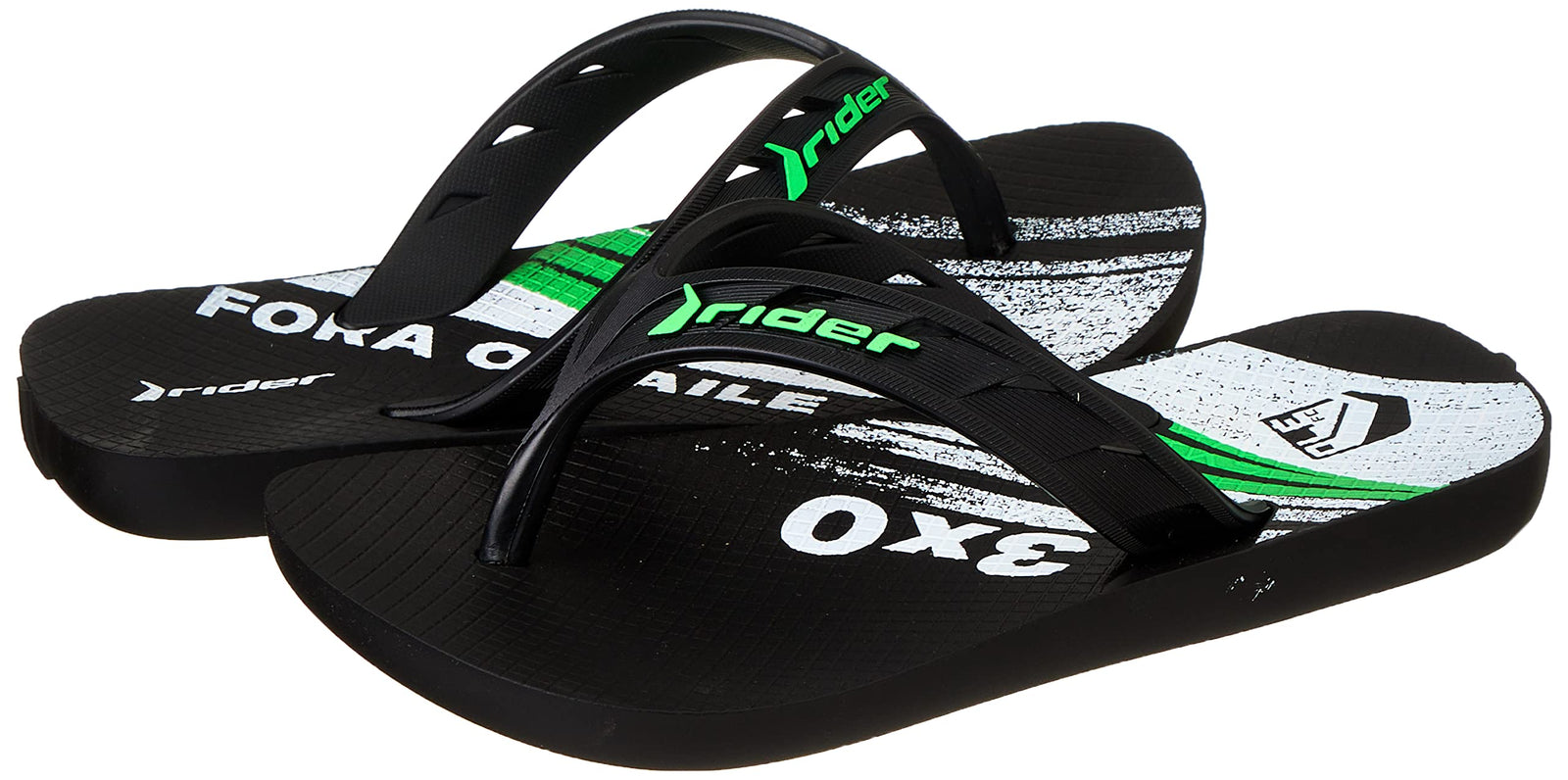 Rider Rubber Flip Flop - Black/Green