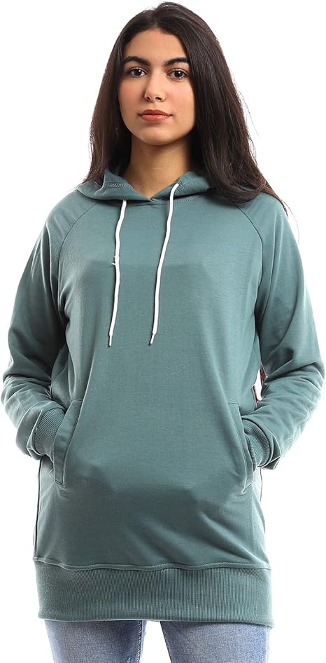 JAMILA Women's Raglan Long-Sleeve Hoodie Sweatshirt