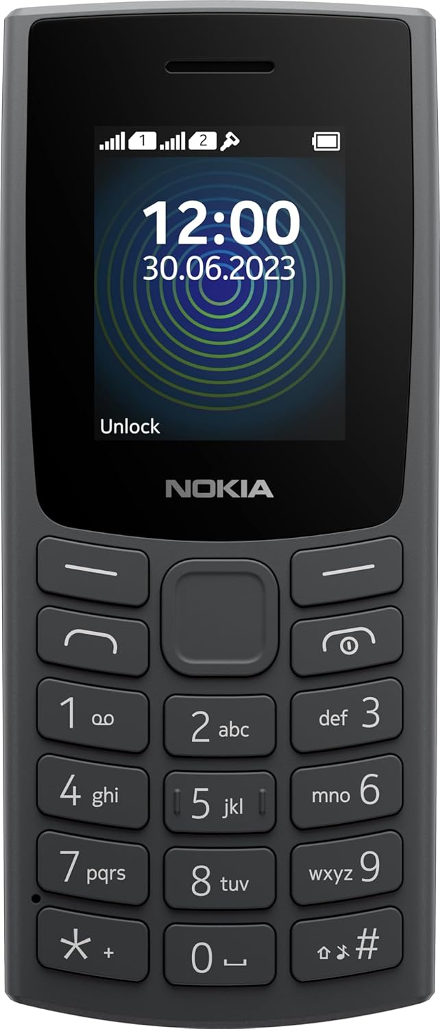 Nokia 110 TA-1567 Dual SIM Feature Phone, 1.8 Inches - Charcoal