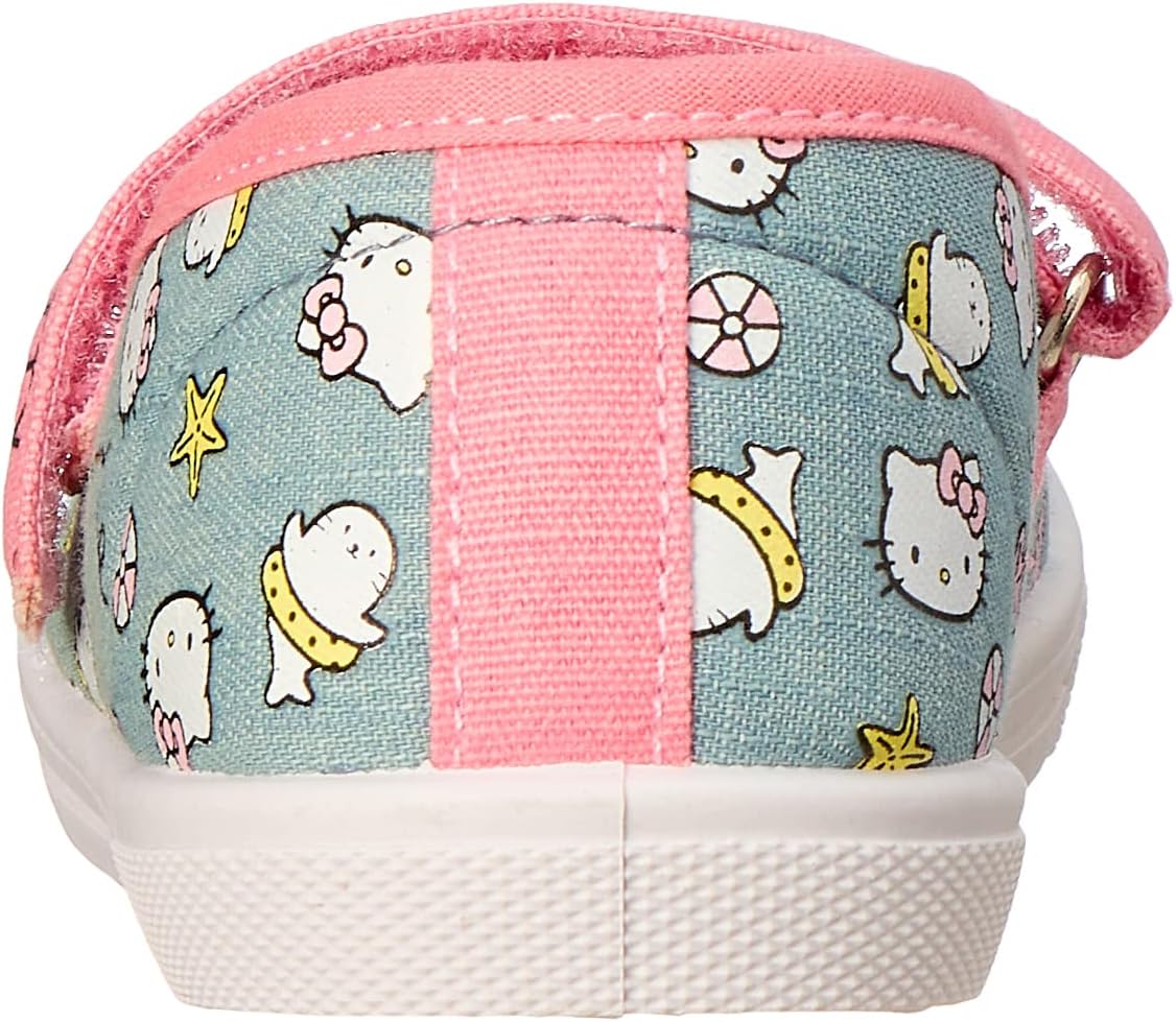 Leomil Hello Kitty Print Flat Shoes with Velcro Strap for Girls