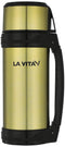 Lavita Thermos - Stainless Steel 1.5 Liter Mitac Gold with Handle & Deluxe Strap