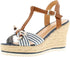 Sprox Striped Criss Cross Strap Buckle Wedges for Women