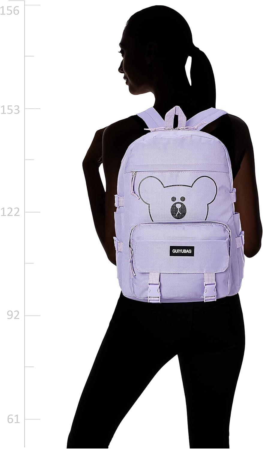 Generic Unisex Backpack, Purple Black, Size L