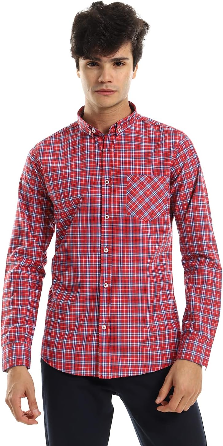 Andora Men's Checkered Long Sleeve Shirt - Model 34W23M3905