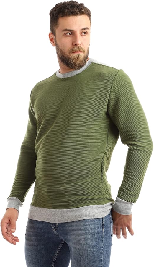 Offcliff Men's Crew Neck Long-Sleeve Sweatshirt