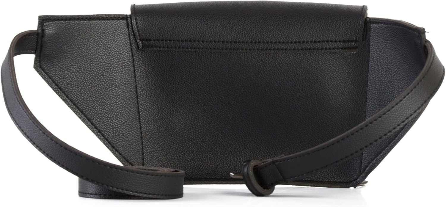 Kovo Stylish Smooth Leather Waist Bag KO-30, Black