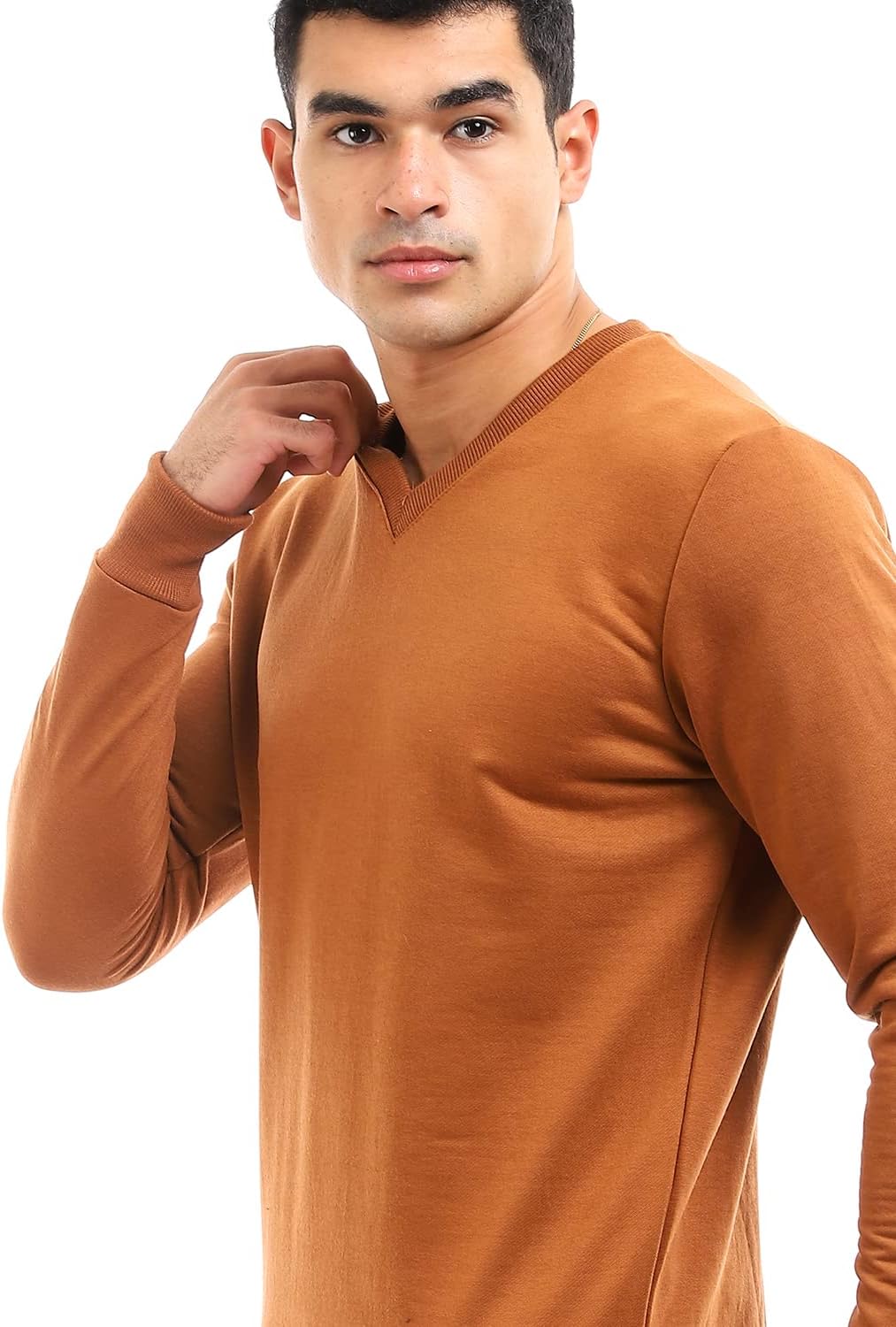 Offcliff Men's Basic Long Sleeves V-Neck Sweatshirt