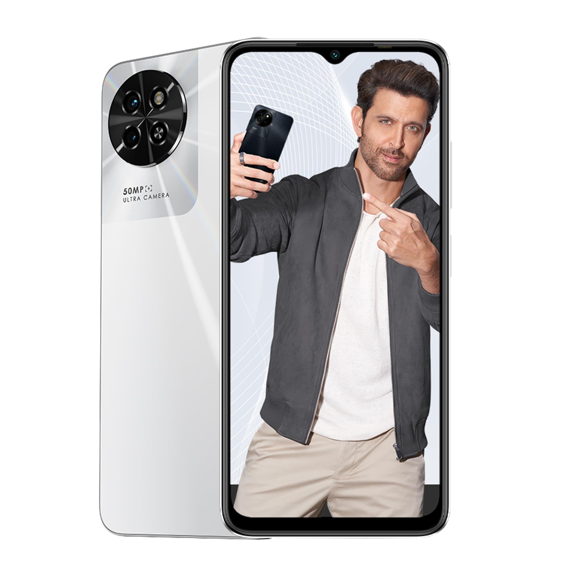 Itel S23 4GB RAM + 128GB ROM, Expandable to 8GB with Memory Fusion | 50MP AI Dual Rear Camera | 5000mAh Battery with Type-C Charging - Mystery White