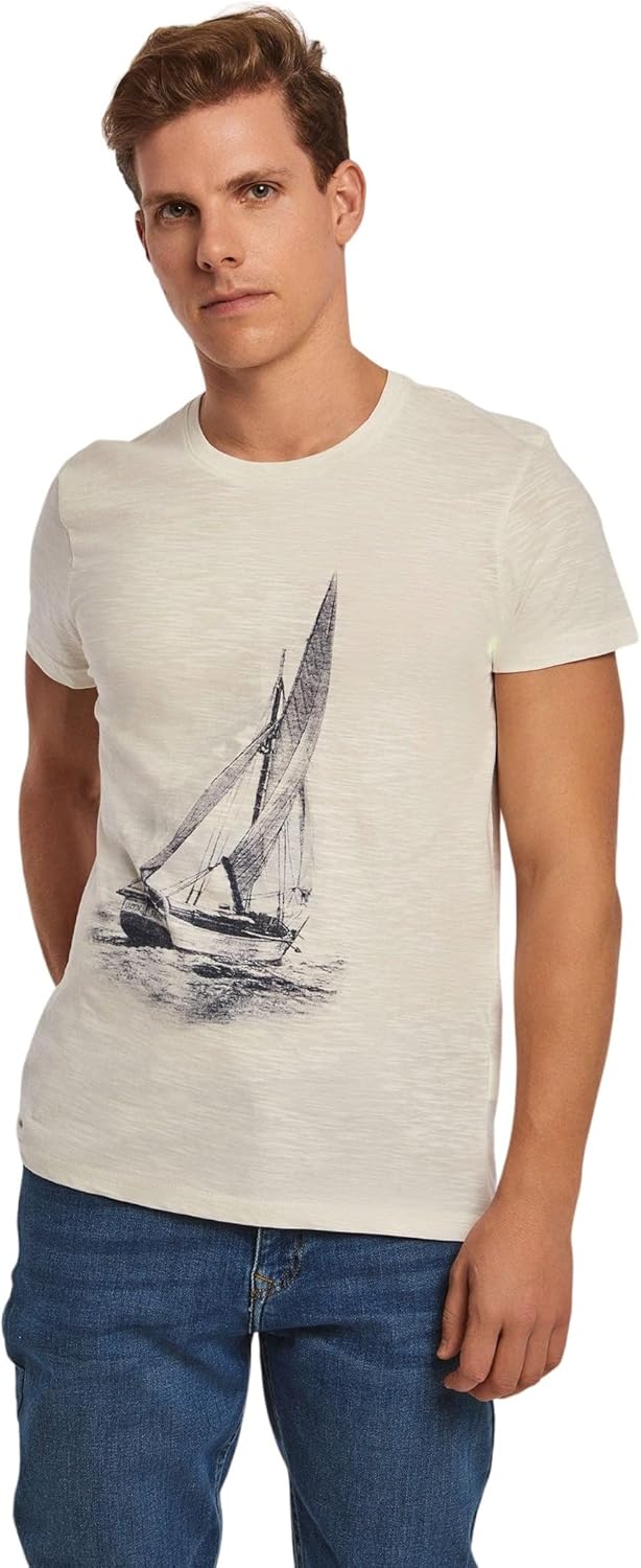 DALYDRESS Men's Graphic Printed Cotton T-Shirt - Model 220-586-3010-155