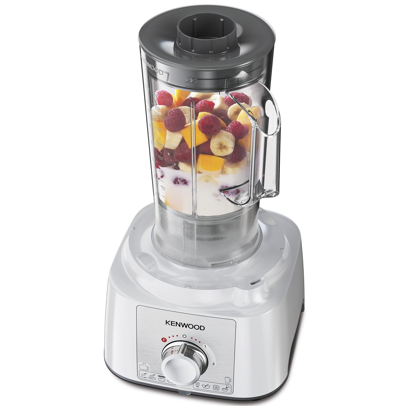 Kenwood Multipro Express Food Processor, 3.0 Litre Bowl With Express Serve, 1.2 Litre Blender, Dough Hook, Whisk, 3 Slicing and Grating Discs, Multi Mill, 1000 Watts , FDP65.880SI , Silver.